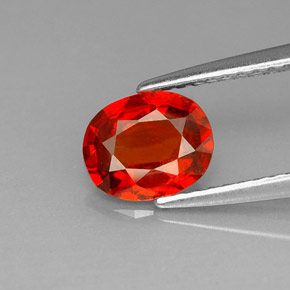 Granato spessartite Arancione rossastra naturale da 1.25 ct, Taglio ovale, VS-SI