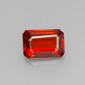 Granato spessartite naturale arancione da 1,60 ct, taglio smeraldo, VVS-VS