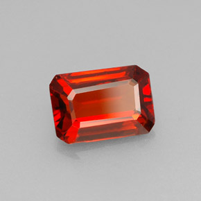 Granato spessartite naturale arancione da 1,60 ct, taglio smeraldo, VVS-VS