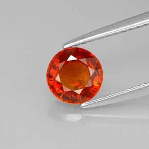 Granato spessartite naturale arancione da 1,28 ct, taglio rotondo, VS-SI
