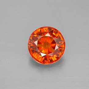 Granato spessartite Mandarino naturale da 1.12 ct, Taglio rotondo, VS-SI