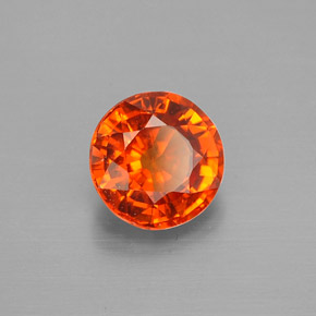 Granato spessartite Mandarino naturale da 1.12 ct, Taglio rotondo, VS-SI