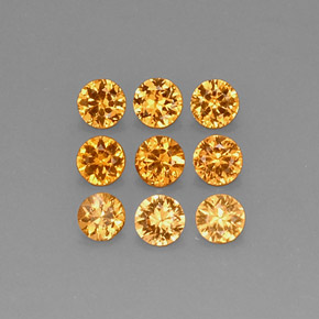 Gemme di Granato spessartite Mandarino naturale da  ct, Taglio rotondo, VS