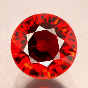 Granato spessartite naturale rosso da 1,39 ct, taglio rotondo, VVS