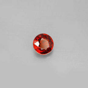 Granato spessartite Rosso arancione scuro naturale da 0.79 ct, Taglio rotondo, VVS-VS