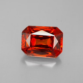 Granato spessartite naturale arancione da 2,50 ct, taglio smeraldo, VVS-VS