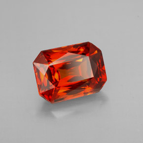 Granato spessartite naturale arancione da 2,50 ct, taglio smeraldo, VVS-VS
