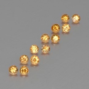 Gemme di Granato spessartite Arancione naturale da  ct, Taglio rotondo, VVS-VS