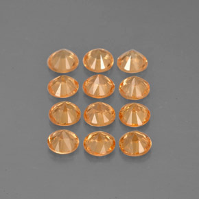 Gemme di Granato spessartite Arancione naturale da  ct, Taglio rotondo, VVS-VS