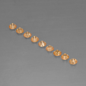 Gemme di Granato spessartite Arancione naturale da  ct, Taglio rotondo, VVS-VS