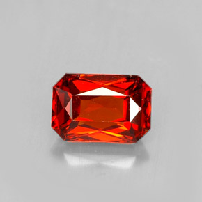 Granato spessartite naturale arancione da 1,53 ct, taglio smeraldo, VVS-VS