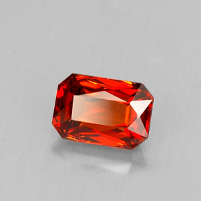 Granato spessartite naturale arancione da 1,53 ct, taglio smeraldo, VVS-VS
