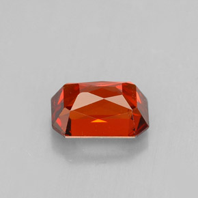 Granato spessartite naturale arancione da 1,53 ct, taglio smeraldo, VVS-VS