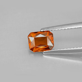Granato spessartite naturale arancione da 1,09 ct, taglio smeraldo, VVS-VS