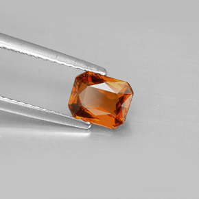 Granato spessartite naturale arancione da 1,09 ct, taglio smeraldo, VVS-VS