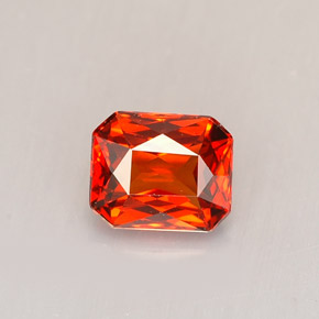 Granato spessartite naturale arancione da 1,40 ct, taglio smeraldo, VVS-VS