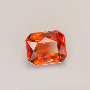Granato spessartite naturale arancione da 1,40 ct, taglio smeraldo, VVS-VS