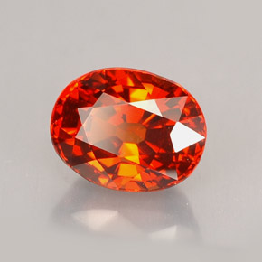 Granato spessartite naturale rosso da 2,14 ct, taglio ovale, VVS-VS