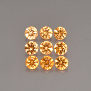 Gemme di Granato spessartite Arancione naturale da  ct, Taglio rotondo, VS