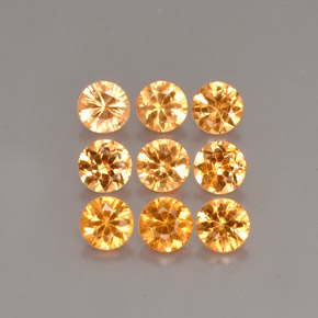 Gemme di Granato spessartite Arancione naturale da  ct, Taglio rotondo, VS