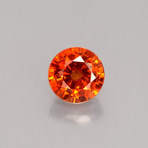 Granato spessartite Mandarino naturale da 1.22 ct, Taglio rotondo, VS