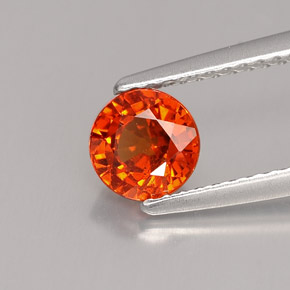 Granato spessartite Mandarino naturale da 1.22 ct, Taglio rotondo, VS