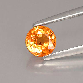 Granato spessartite Arancione naturale da 1.01 ct, Taglio rotondo, VS