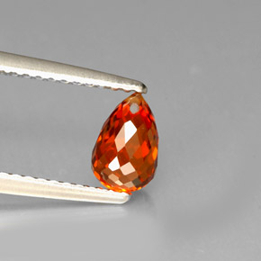 Granato spessartite naturale arancione da 1,36 ct, briolette, VVS-VS