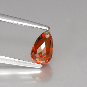 Granato spessartite naturale arancione da 1,28 ct, briolette, VS