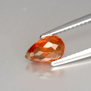Granato spessartite naturale arancione da 1,70 ct, briolette, VS