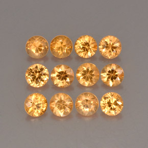 Gemme di Granato spessartite Arancione naturale da  ct, Taglio rotondo, VS