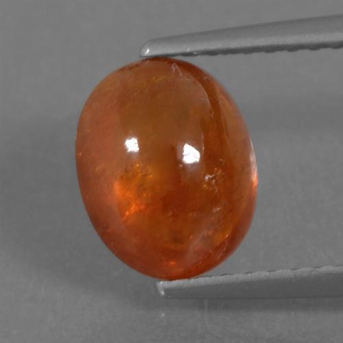 Granato spessartite naturale arancione da 3,19 ct, taglio ovale, traslucido