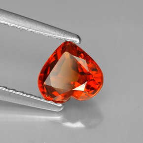 Granato spessartite naturale arancione da 0,99 ct, a forma di cuore, VS