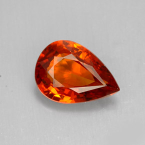 Granato spessartite naturale arancione da 1,49 ct, taglio a pera, VVS-VS