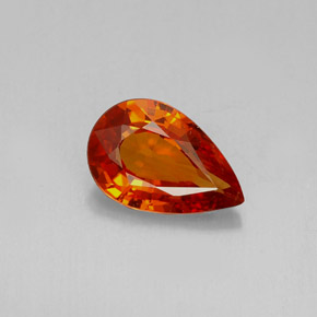 Granato spessartite naturale arancione da 1,27 ct, taglio a pera, VVS-VS