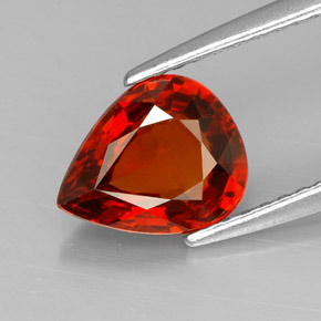 Granato spessartite naturale arancione da 1,80 ct, taglio a pera, VVS