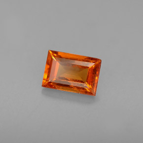 Granato spessartite naturale arancione da 0,77 ct, baguette, VS