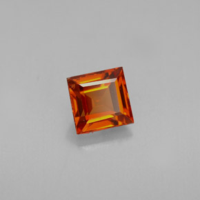 Granato spessartite naturale arancione da 0,87 ct, quadrato, VVS-VS