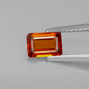 Granato spessartite naturale arancione da 0,97 ct, taglio smeraldo, VVS-VS