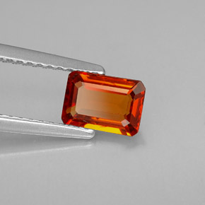 Granato spessartite naturale arancione da 0,97 ct, taglio smeraldo, VVS-VS
