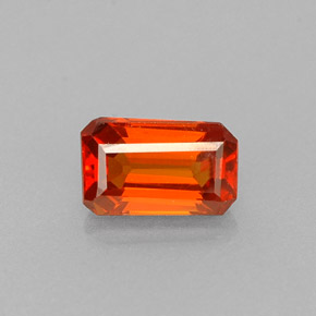 Granato spessartite naturale arancione da 0,71 ct, taglio smeraldo, VVS