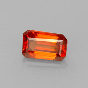 Granato spessartite naturale arancione da 0,71 ct, taglio smeraldo, VVS
