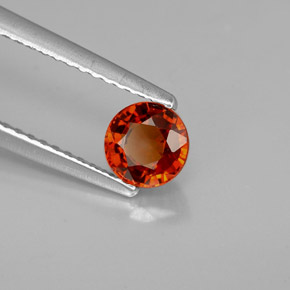 Granato spessartite naturale arancione da 0,75 ct, taglio rotondo, VVS-VS