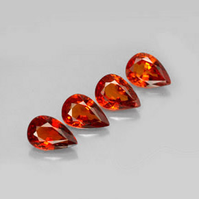 Granato spessartite naturale arancione da  ct, taglio a pera, VVS-VS