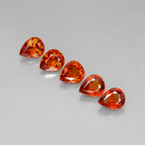 Granato spessartite naturale arancione da  ct, taglio a pera, VVS-VS