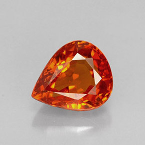 Granato spessartite naturale arancione da 1,36 ct, taglio a pera, VS-SI