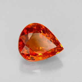 Granato spessartite naturale arancione da 1,36 ct, taglio a pera, VS-SI