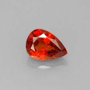 Granato spessartite Arancione rossastra naturale da 1.10 ct, Forma a pera, VVS-VS