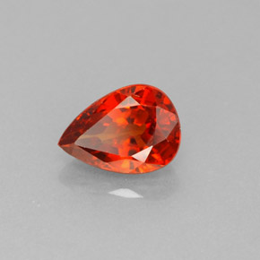 Granato spessartite Arancione rossastra naturale da 1.10 ct, Forma a pera, VVS-VS