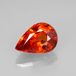 Granato spessartite naturale arancione da 1,23 ct, taglio a pera, VVS-VS